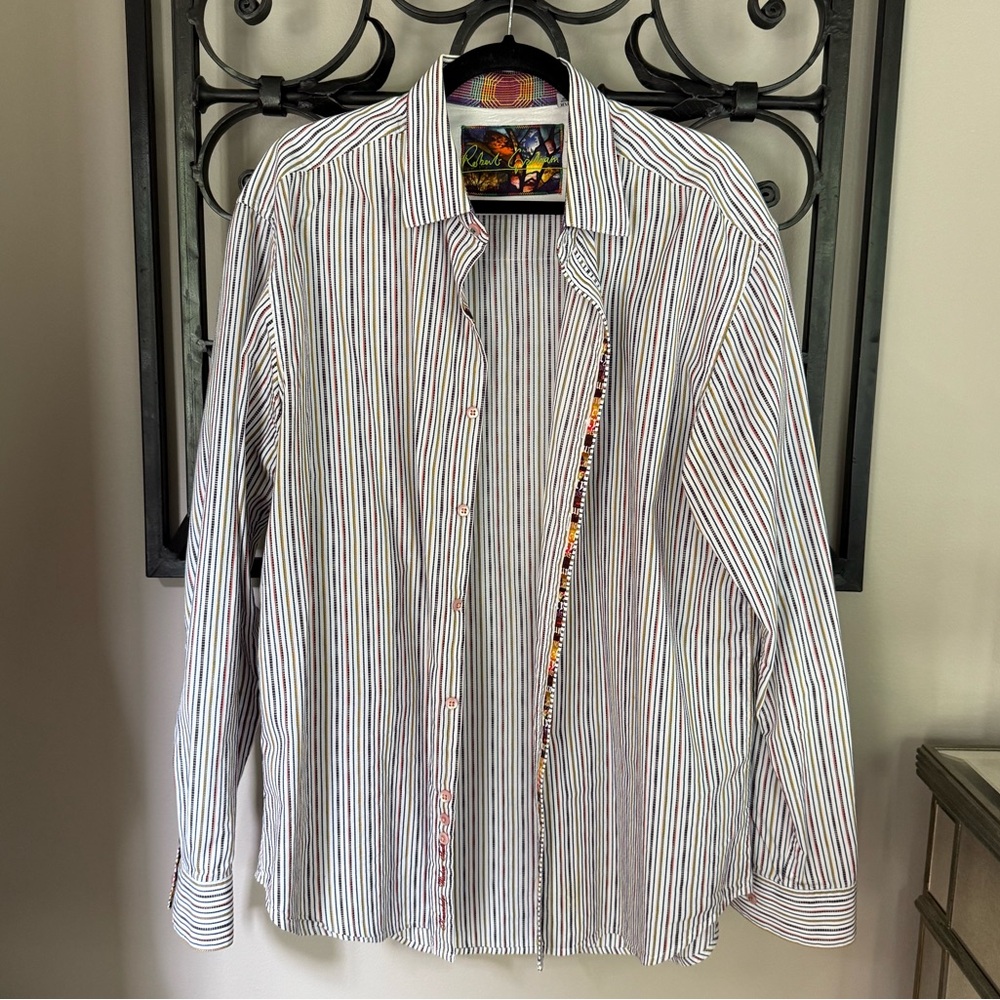 Robert Graham Red and Blue Casual Button Down Shirt